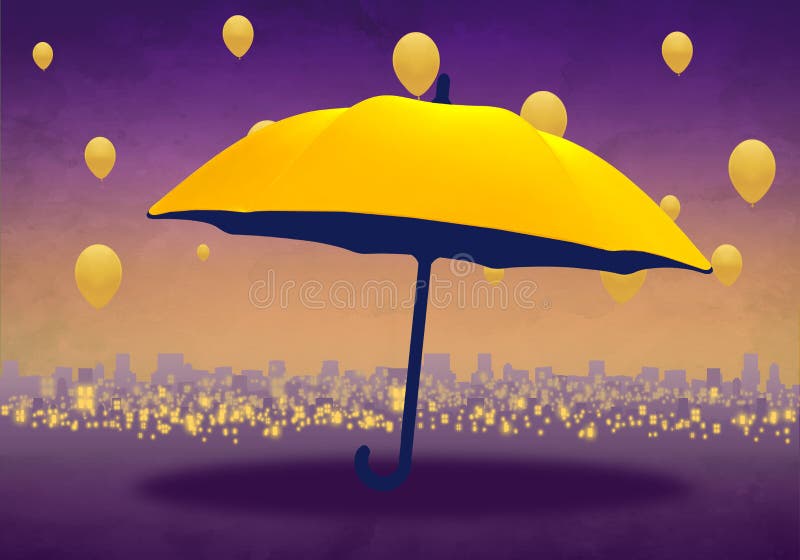 Cartoony Skyline Background at Sunset with Yellow Umbrella and Yellow Balloons Stock Illustration - Illustration of building, sunlight: 128432476 Cartoony Skyline Background at Sunset with Yellow Umbrella and Yellow Balloons Stock Illustration - Illustration of building, sunlight: 128432476
