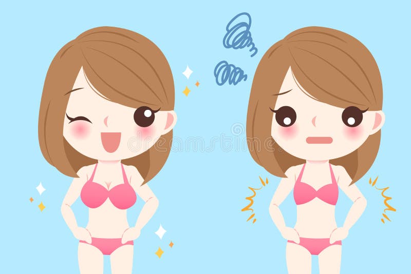 Cartooon Woman Wear Underwear With Different Cup Size Before And After  Royalty Free SVG, Cliparts, Vectors, and Stock Illustration. Image 86917590.