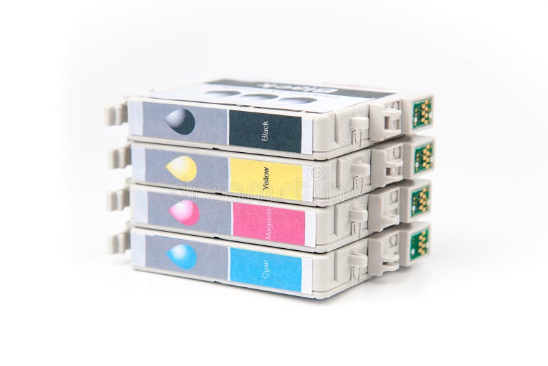 Cartridges for Colour Inkjet Printer Stock Photo Image of cyan