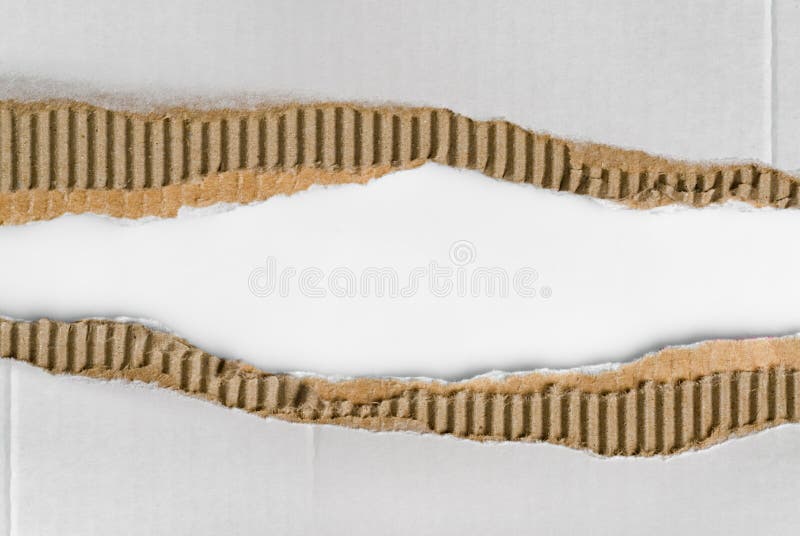 Two scraps of torn corrugated cardboard over white background. Two scraps of torn corrugated cardboard over white background