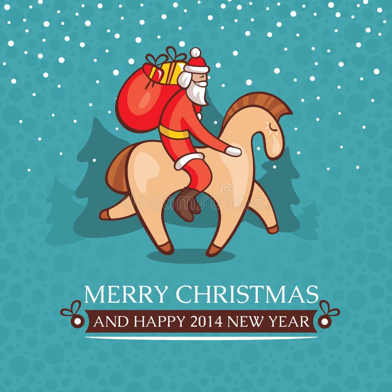 Cartão bonito do bebê do Natal com Papai Noel ilustração do vetor Cartão bonito do bebê do Natal com Papai Noel ilustração do vetor