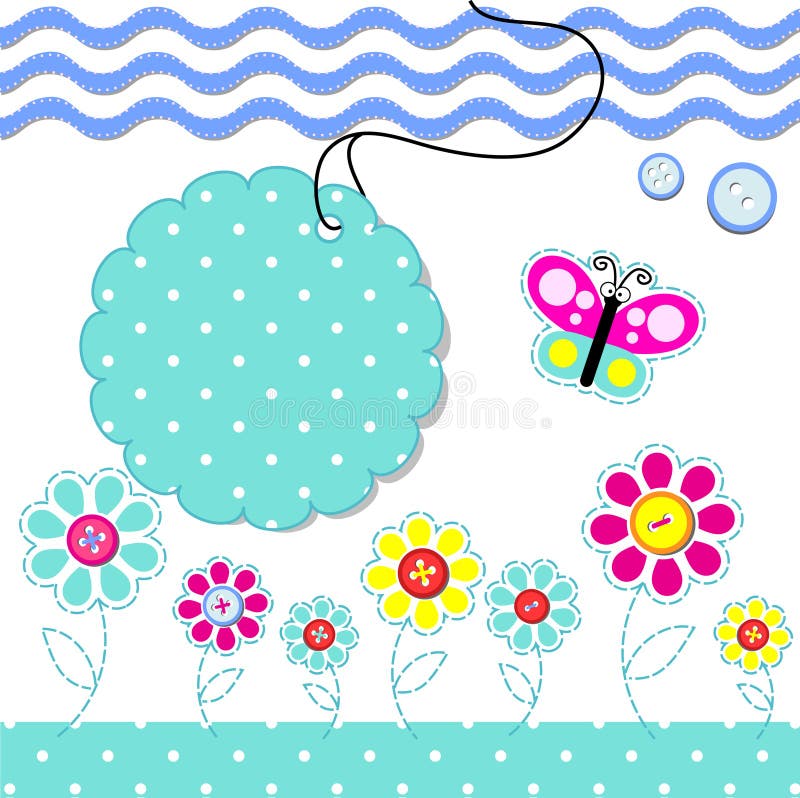 Cartão com elementos de scrapbook para bebé ilustração do vetor