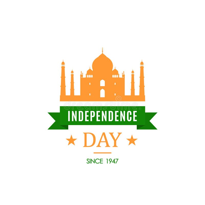 Cartão com a silhueta de Taj Mahal Dia da Independência de Índia, o 15 de agosto ilustração do vetor Cartão com a silhueta de Taj Mahal Dia da Independência de Índia, o 15 de agosto ilustração do vetor