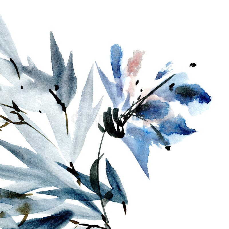 Cartão da flor da aquarela ilustração royalty free Cartão da flor da aquarela ilustração royalty free