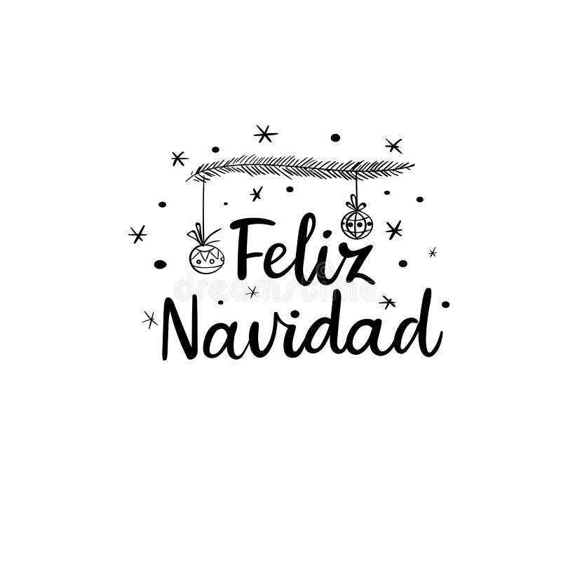 Cartão de Feliz Navidad Hand Lettering Greeting Illistration do vetor Caligrafia moderna ilustração stock Cartão de Feliz Navidad Hand Lettering Greeting Illistration do vetor Caligrafia moderna ilustração stock