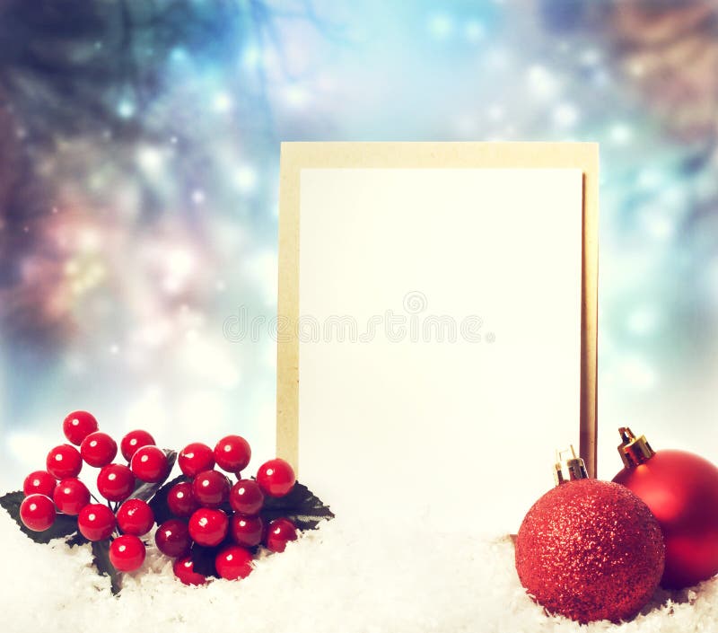 Cartão de Natal com ornamento fotografia de stock royalty free Cartão de Natal com ornamento fotografia de stock royalty free