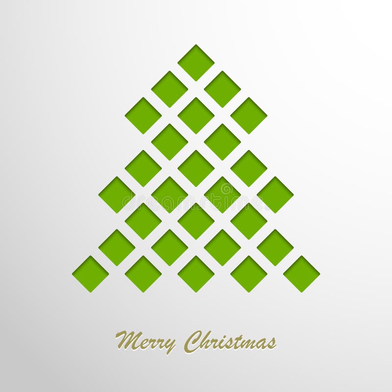 Cartão de Natal com uma árvore abstrata verde ilustração do vetor Cartão de Natal com uma árvore abstrata verde ilustração do vetor