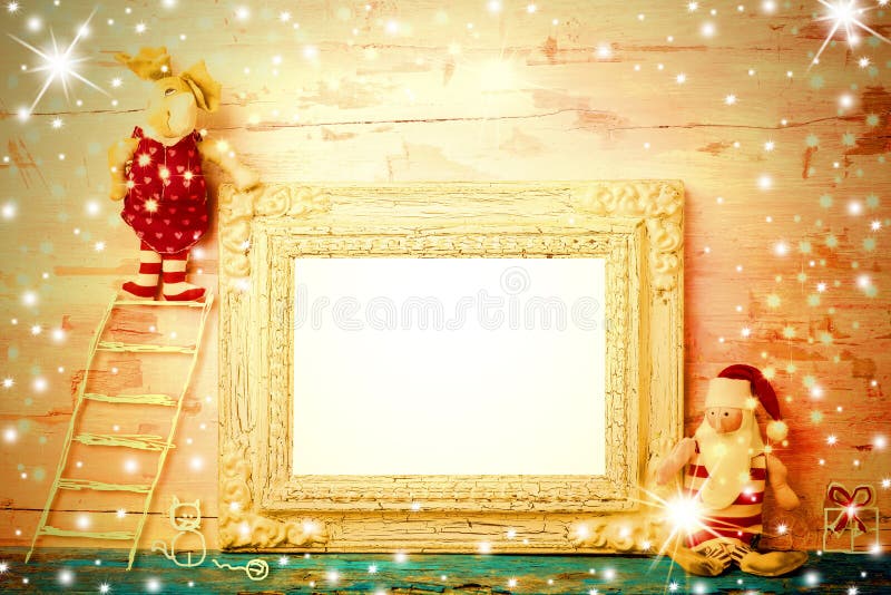 Cartão de Natal vazio alegre do quadro da foto fotos de stock Cartão de Natal vazio alegre do quadro da foto fotos de stock