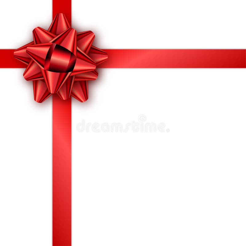 Cartão de presente de época natalícia com fita e curva vermelhas Molde para um cartão, bandeira, cartaz, inseto, caderno, convite