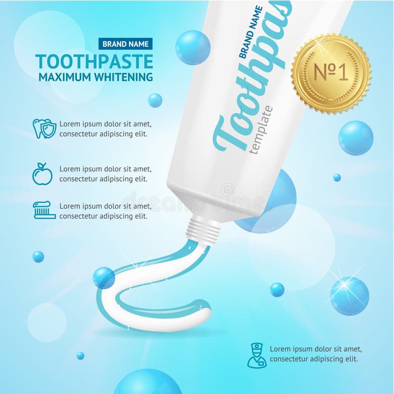Cartão do conceito da promoção do dentífrico do alvejante Vetor ilustração royalty free Cartão do conceito da promoção do dentífrico do alvejante Vetor ilustração royalty free