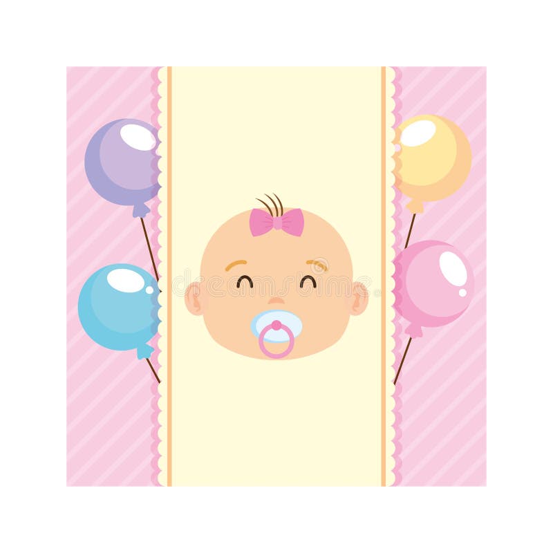 Cartão do convite com bebê da menina ilustração do vetor Cartão do convite com bebê da menina ilustração do vetor
