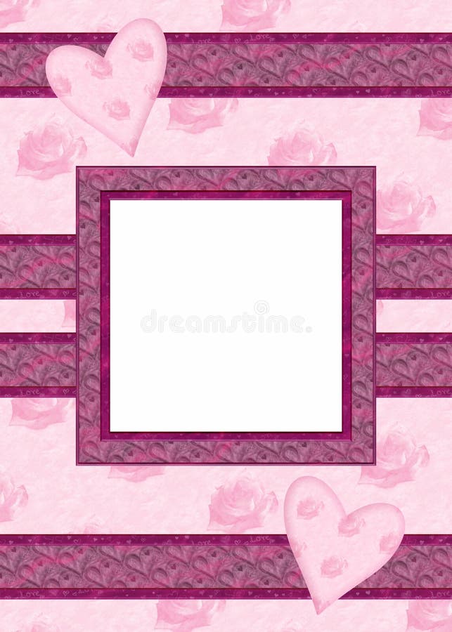 Cartão do dia de Valentim com quadro da foto ilustração stock Cartão do dia de Valentim com quadro da foto ilustração stock