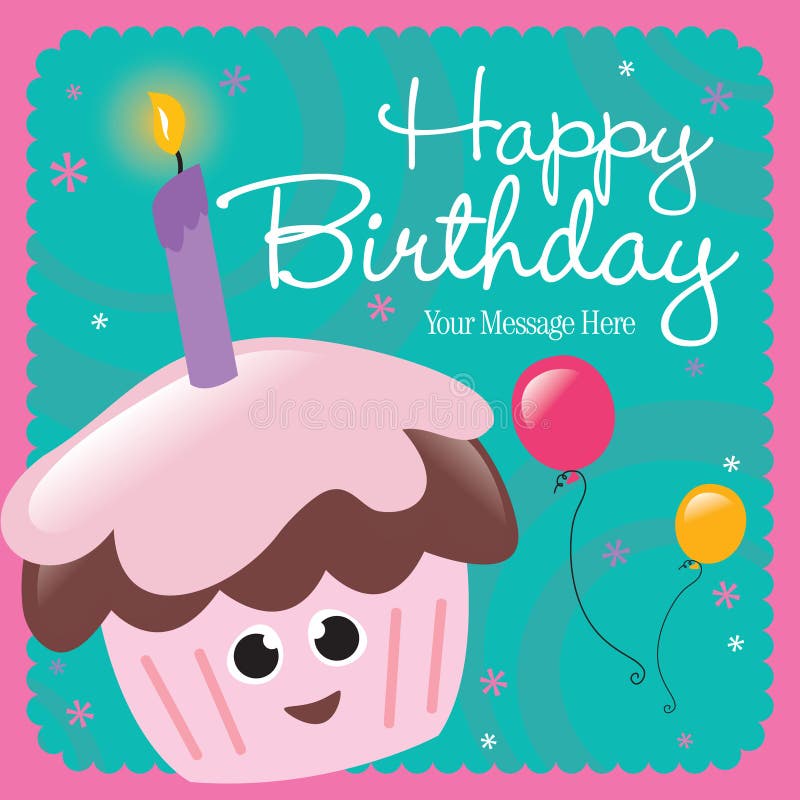 Cartão do feliz aniversario ilustração royalty free Cartão do feliz aniversario ilustração royalty free