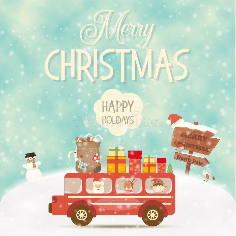 Cartão do Feliz Natal ilustração do vetor Cartão do Feliz Natal ilustração do vetor