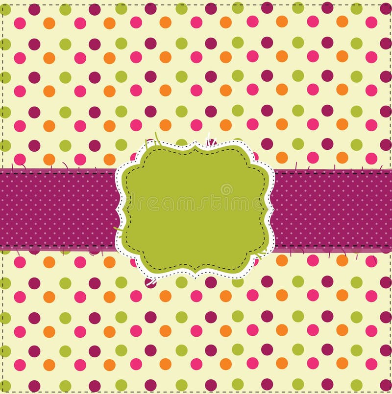Cartão do projeto dos retalhos do ponto de polca ilustração stock Cartão do projeto dos retalhos do ponto de polca ilustração stock
