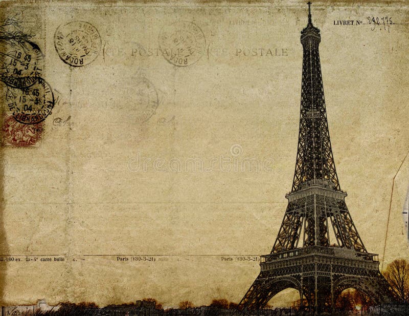 Cartão do vintage de Paris ilustração do vetor Cartão do vintage de Paris ilustração do vetor