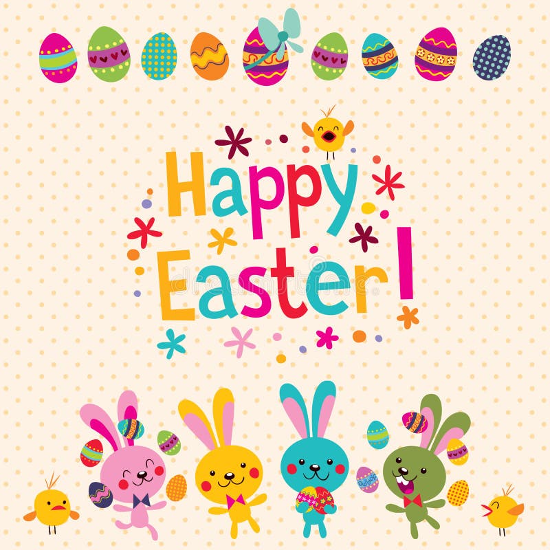 Feliz Páscoa cartão de saudação ilustração royalty free