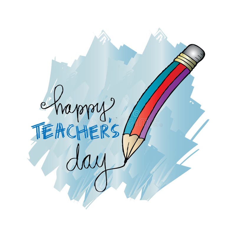 Feliz Dia do Professor cartão ilustração do vetor