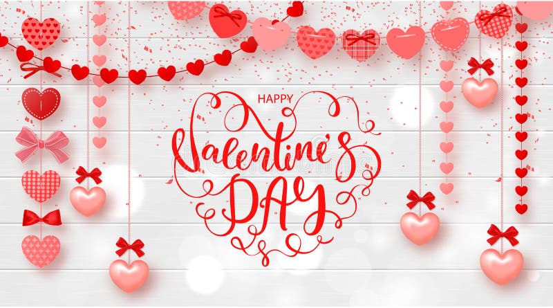 Cartão festivo para o dia de Valentim feliz Fundo com corações e rotulação bonita na textura de madeira Ilustração do vetor ilustração do vetor Cartão festivo para o dia de Valentim feliz Fundo com corações e rotulação bonita na textura de madeira Ilustração do vetor ilustração do vetor