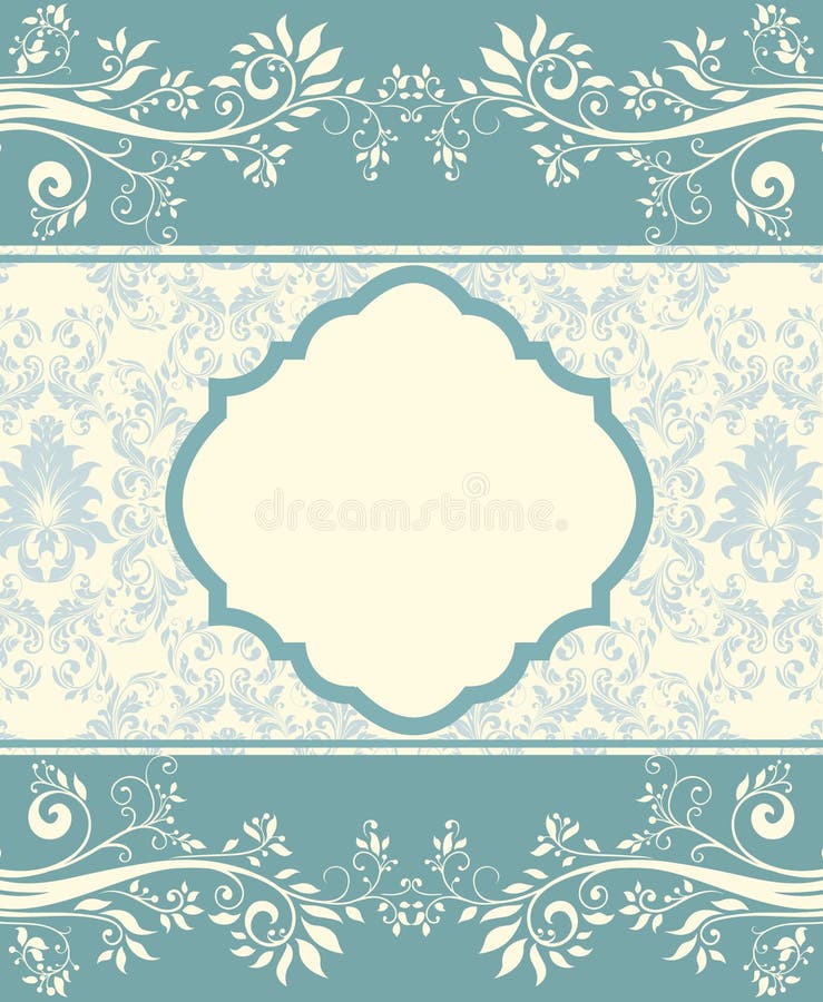 Cartão floral azul do convite ilustração do vetor Cartão floral azul do convite ilustração do vetor