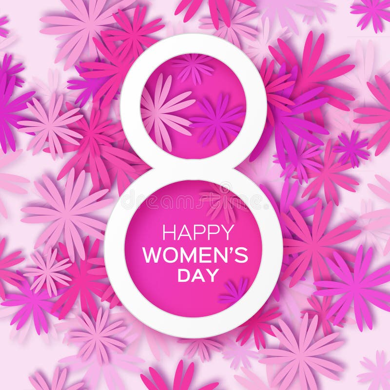Cartão floral cor-de-rosa abstrato - o dia das mulheres felizes internacionais - 8 de março fundo do feriado ilustração stock Cartão floral cor-de-rosa abstrato - o dia das mulheres felizes internacionais - 8 de março fundo do feriado ilustração stock