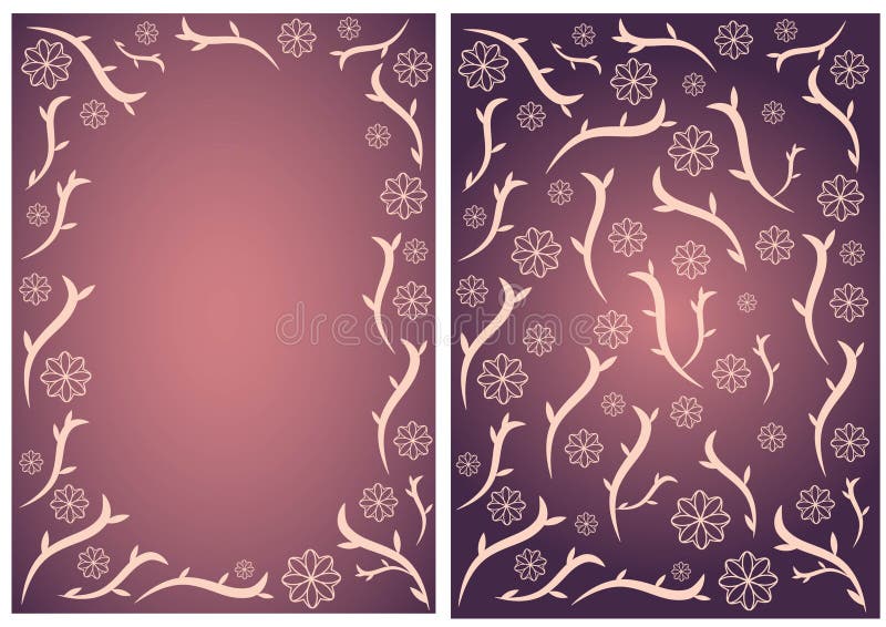 Cartão floral do rosa e o violeta do vetor, fundo do folheto ilustração royalty free Cartão floral do rosa e o violeta do vetor, fundo do folheto ilustração royalty free