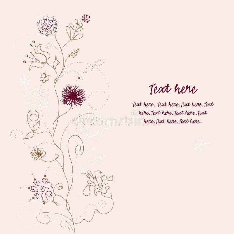 Cartão floral retro ilustração stock Cartão floral retro ilustração stock
