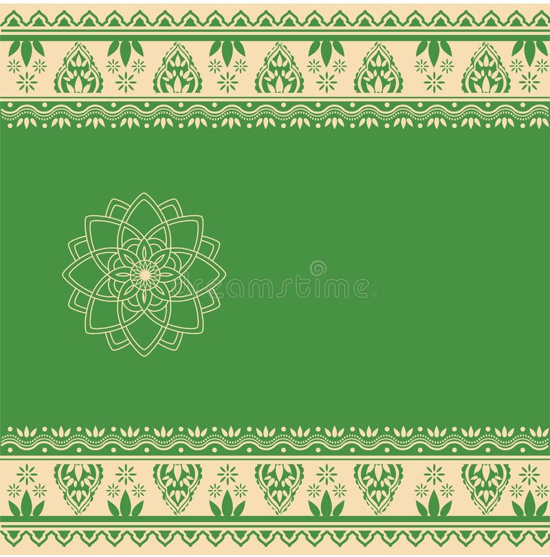 Cartão indiano verde da hena ilustração do vetor