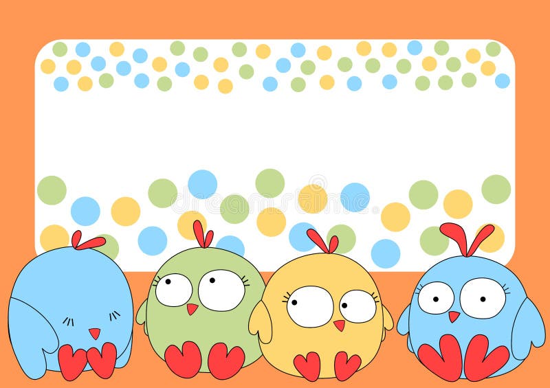 Cartão pequeno dos pintainhos ilustração royalty free Cartão pequeno dos pintainhos ilustração royalty free