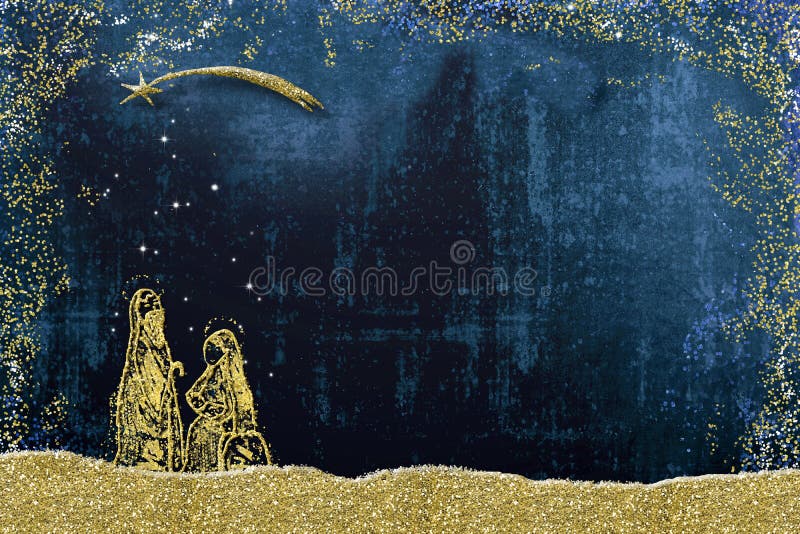 Cartão religioso do Natal, berçário