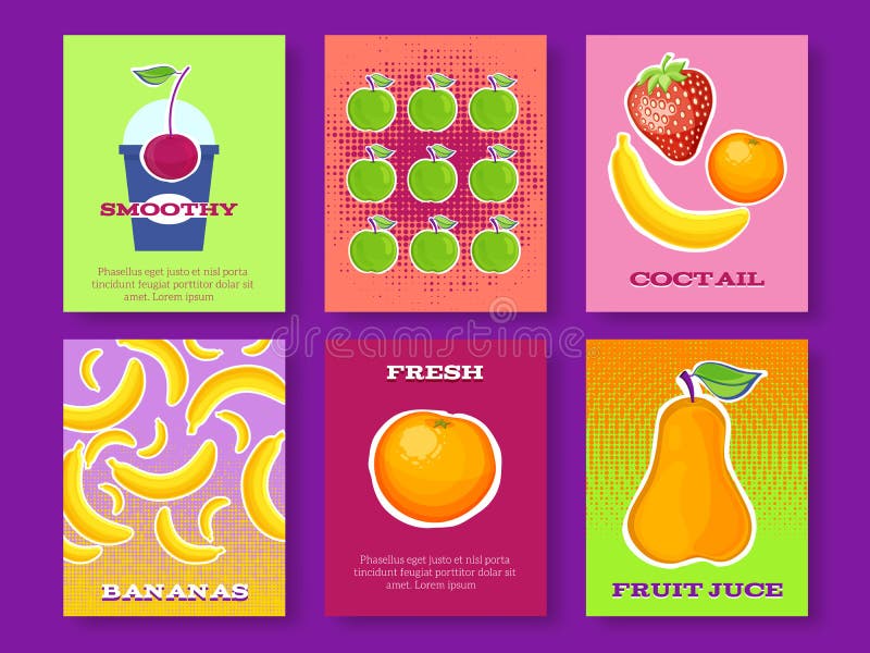 Cartões da dieta saudável ilustração do vetor Cartões da dieta saudável ilustração do vetor