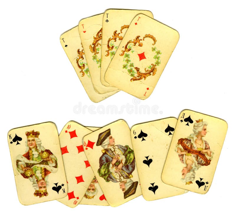Cartas de jogar antigas foto de stock royalty free