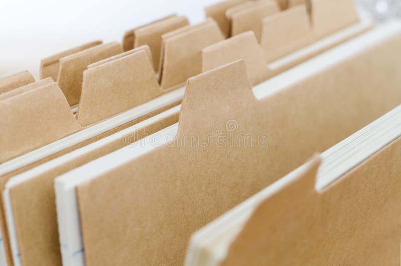 Cartões de índice com divisores vazios imagens de stock Cartões de índice com divisores vazios imagens de stock