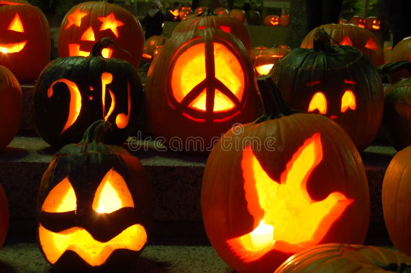 Carved Lighted Pumpkins