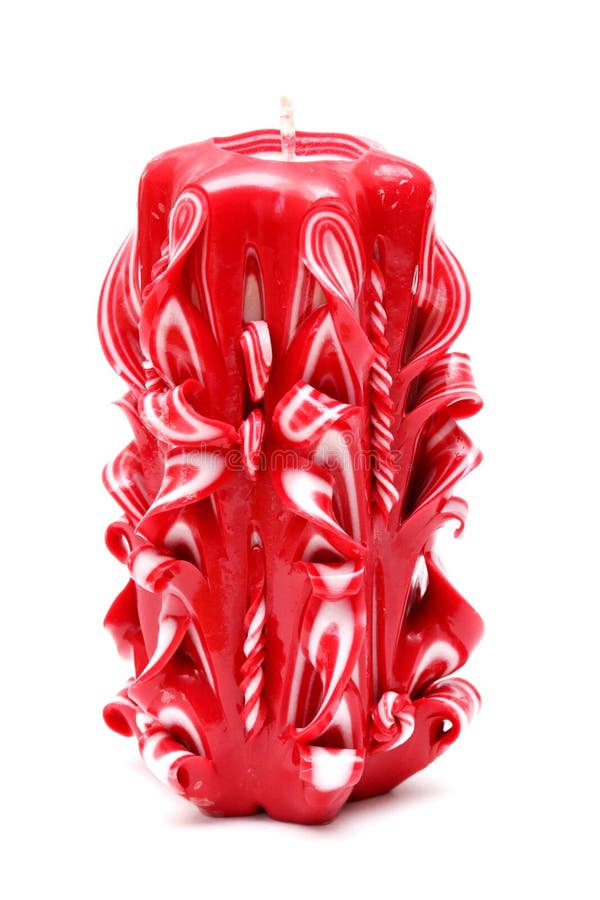 Set of hand carved candles Red candle Gift for women
