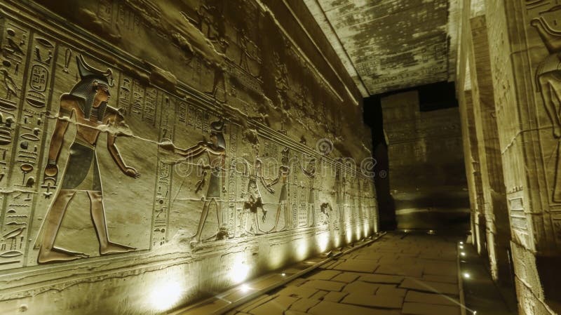 Carved into the walls of the temple are scenes depicting the epic battles between the Storm Gods and their ancient foes