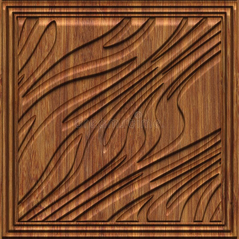 Carved Wood Panel Seamless Texture Stock Illustration Illustration of