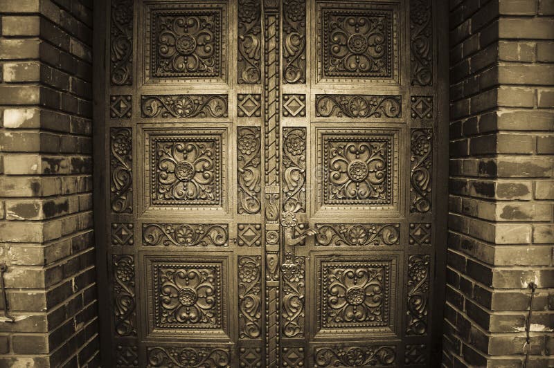 Carved wooden doors