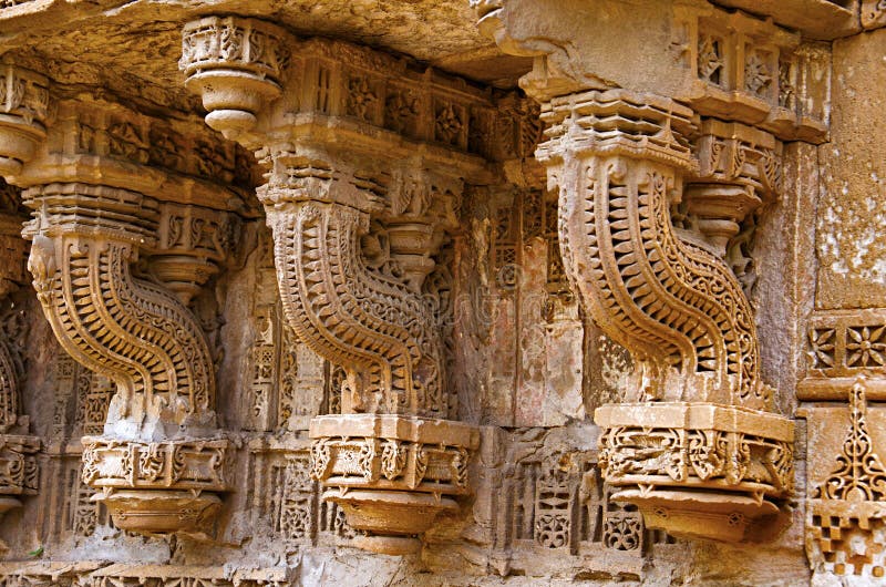 Carving details on the outer wall of Sai Masjid Mosque, Ahmedabad, Gujarat