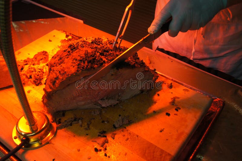 Carving Heated Roast Beef Cutting Board Stock Image Image of