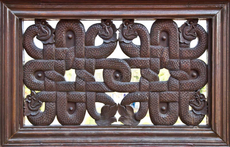 The Carving wood frame snake