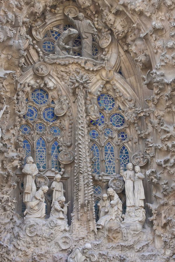 Carving of Worship on Sagrada Familia Editorial Photography - Image of ...