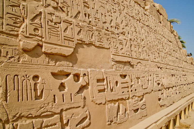 Carvings on Walls in Ancient Luxor, Egypt Stock Photo Image of egypt