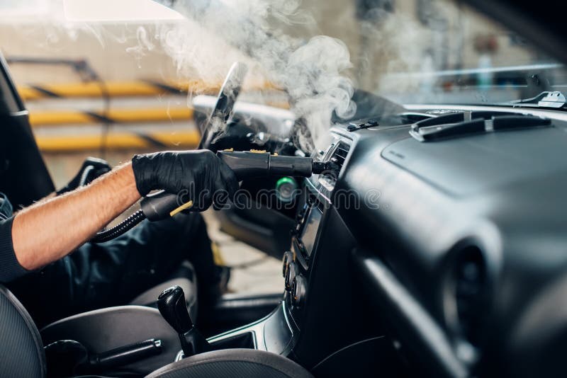 Carwash, Removing Dust and Dirt with Steam Cleaner Stock Photo - Image of  garage, cleaner: 145206086