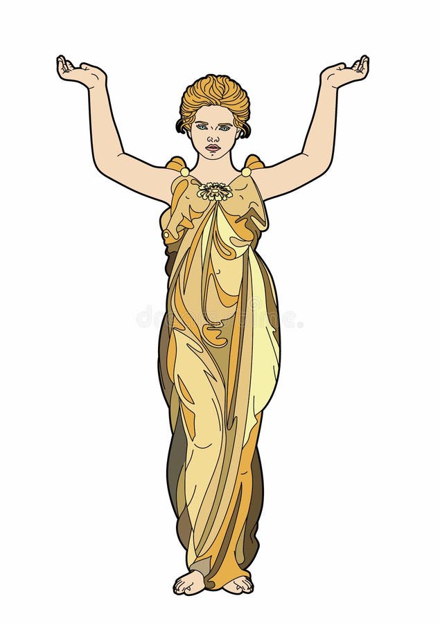 Greek Caryatid in the Cross Vector 01 Stock Vector - Illustration of ...