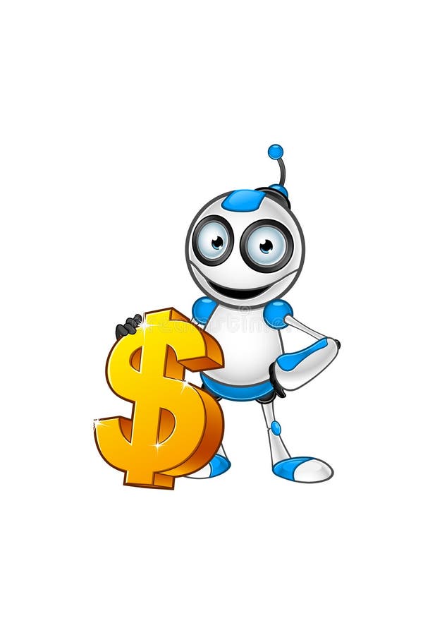 Carácter blanco y azul del robot libre illustration