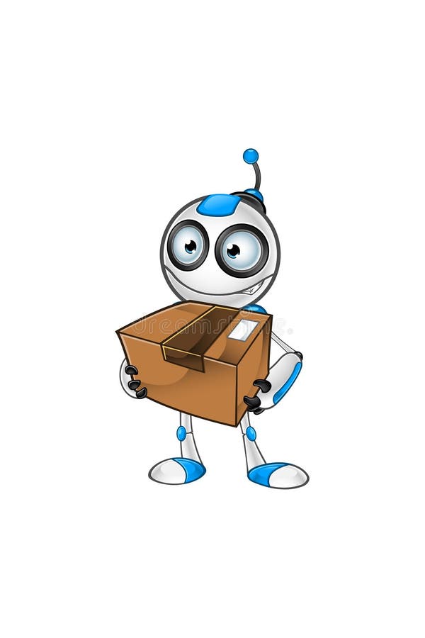 Carácter blanco y azul del robot libre illustration