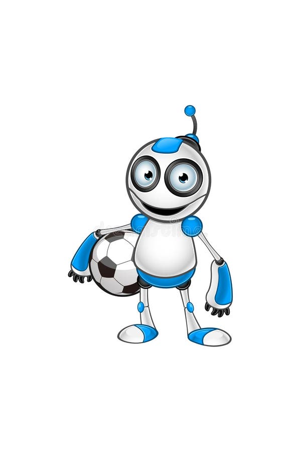 Carácter blanco y azul del robot libre illustration