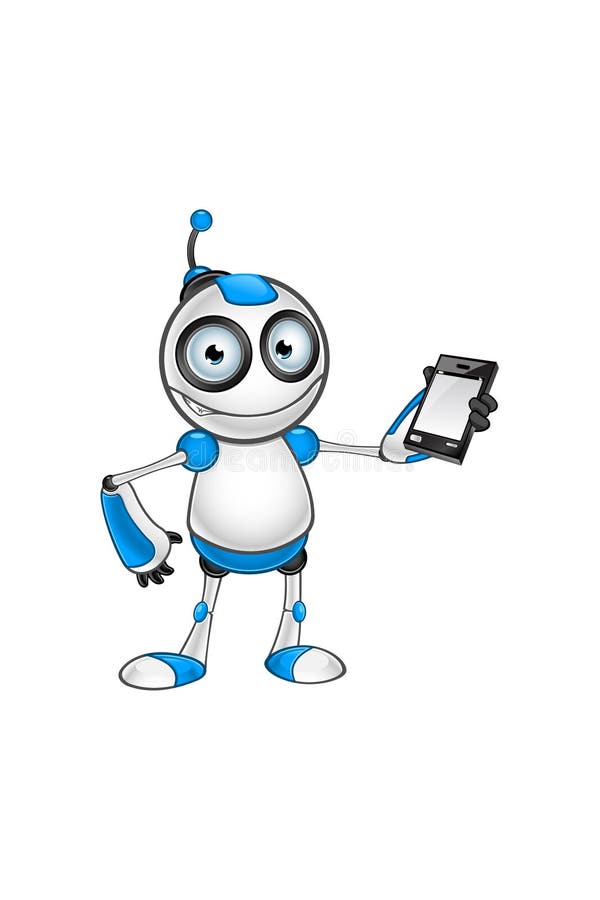 Carácter blanco y azul del robot libre illustration