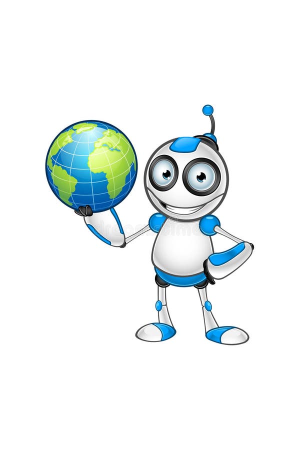 Carácter blanco y azul del robot libre illustration